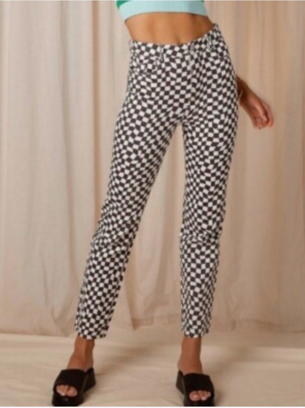 Peppermayo Electric Avenue Retro Black & White Pants 8